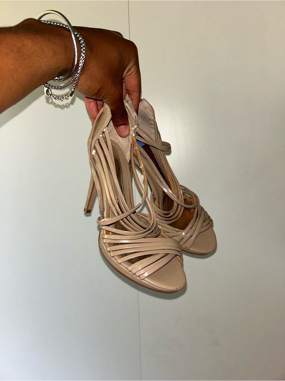 Women’s Strappy High Heel Sandals in Nude
